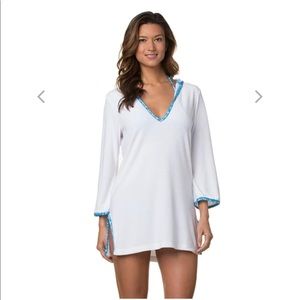 Hooded terry cover-up-elba island from Helen Jon - be stylish @ the beach!! 🏖☀️